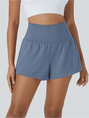 HALARA Softlyzero Airy - High-Waist Active Shorts in Slate Blue, size XL Long